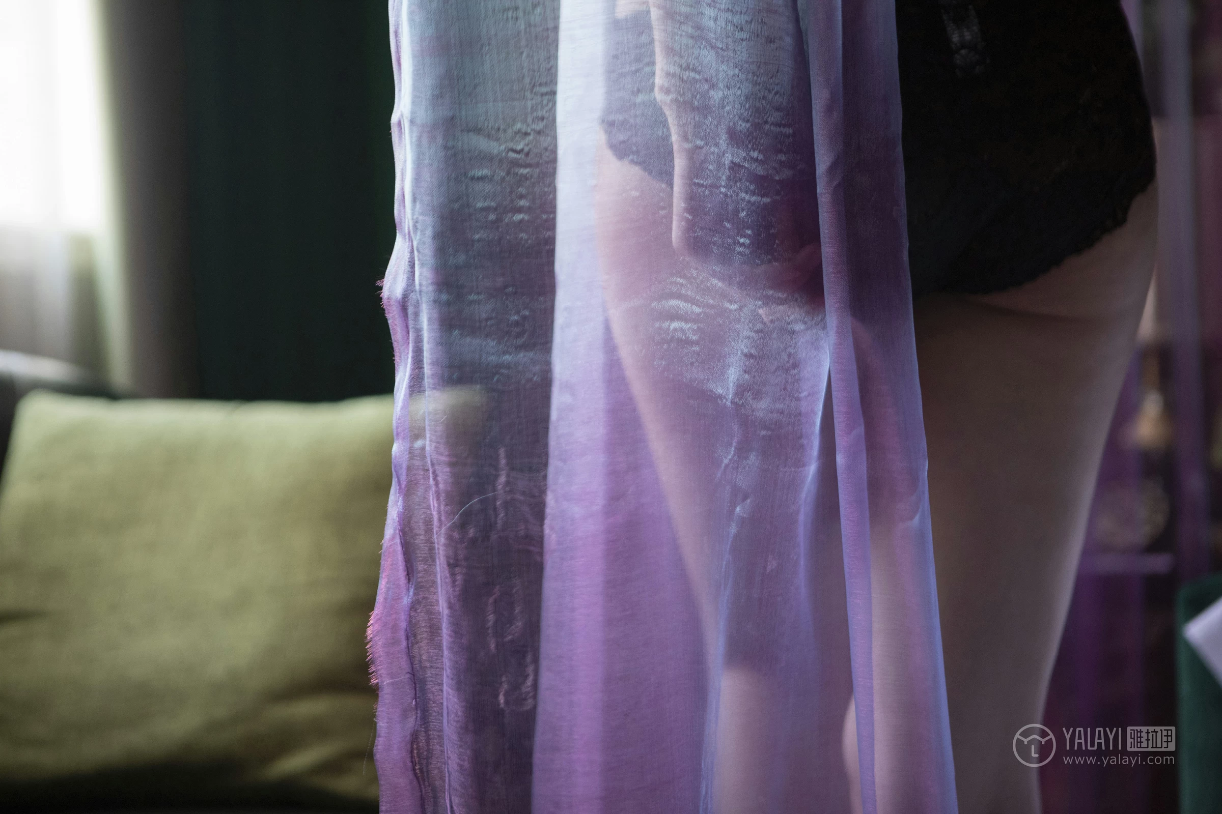 [YALAYI雅拉伊]No.228 紫纱 心怡 黑色蕾丝内衣性感私房写真集第9张