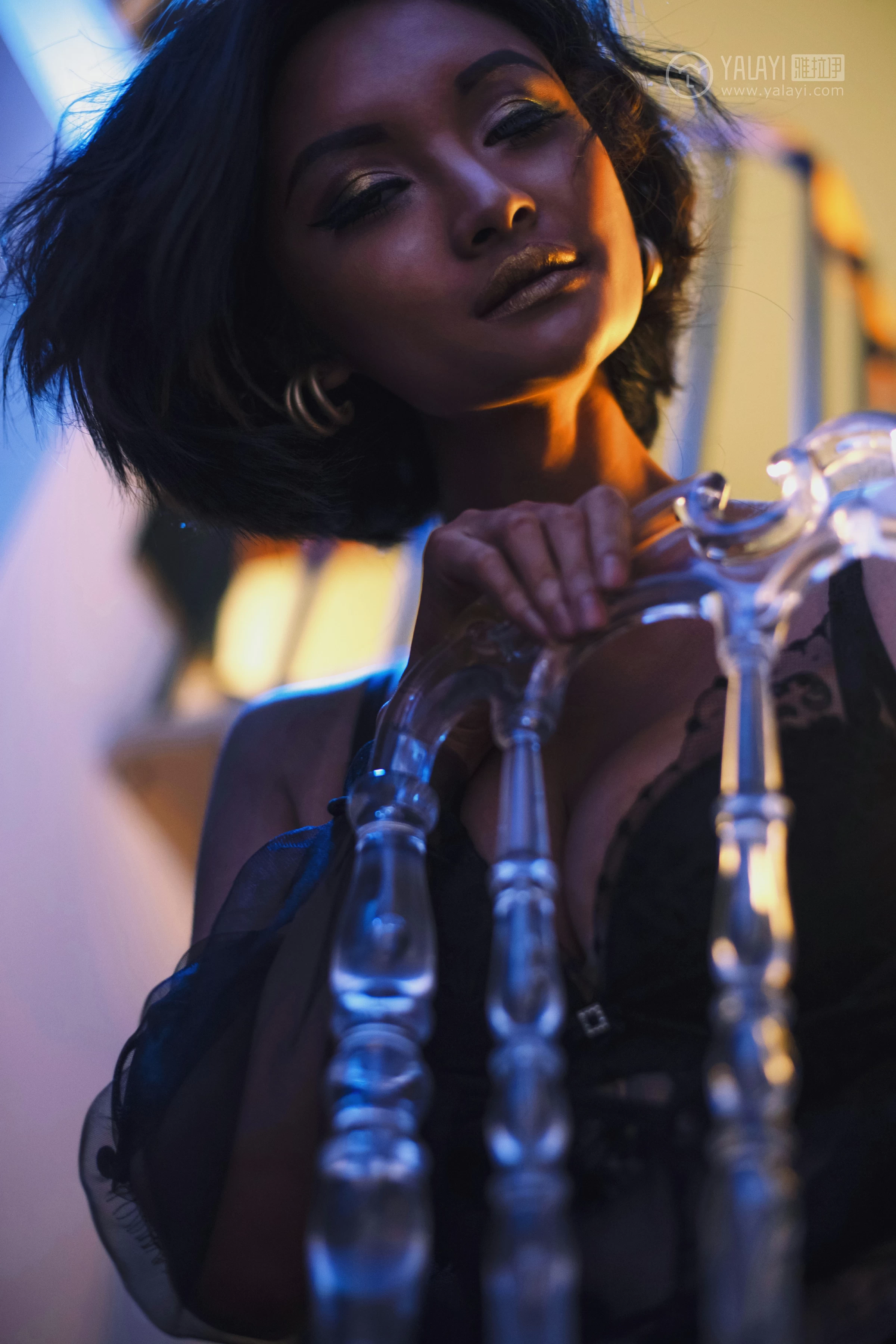 [YALAYI雅拉伊]No.242 一往情深 王艺颖 黑色透视情趣内衣性感私房写真集第8张