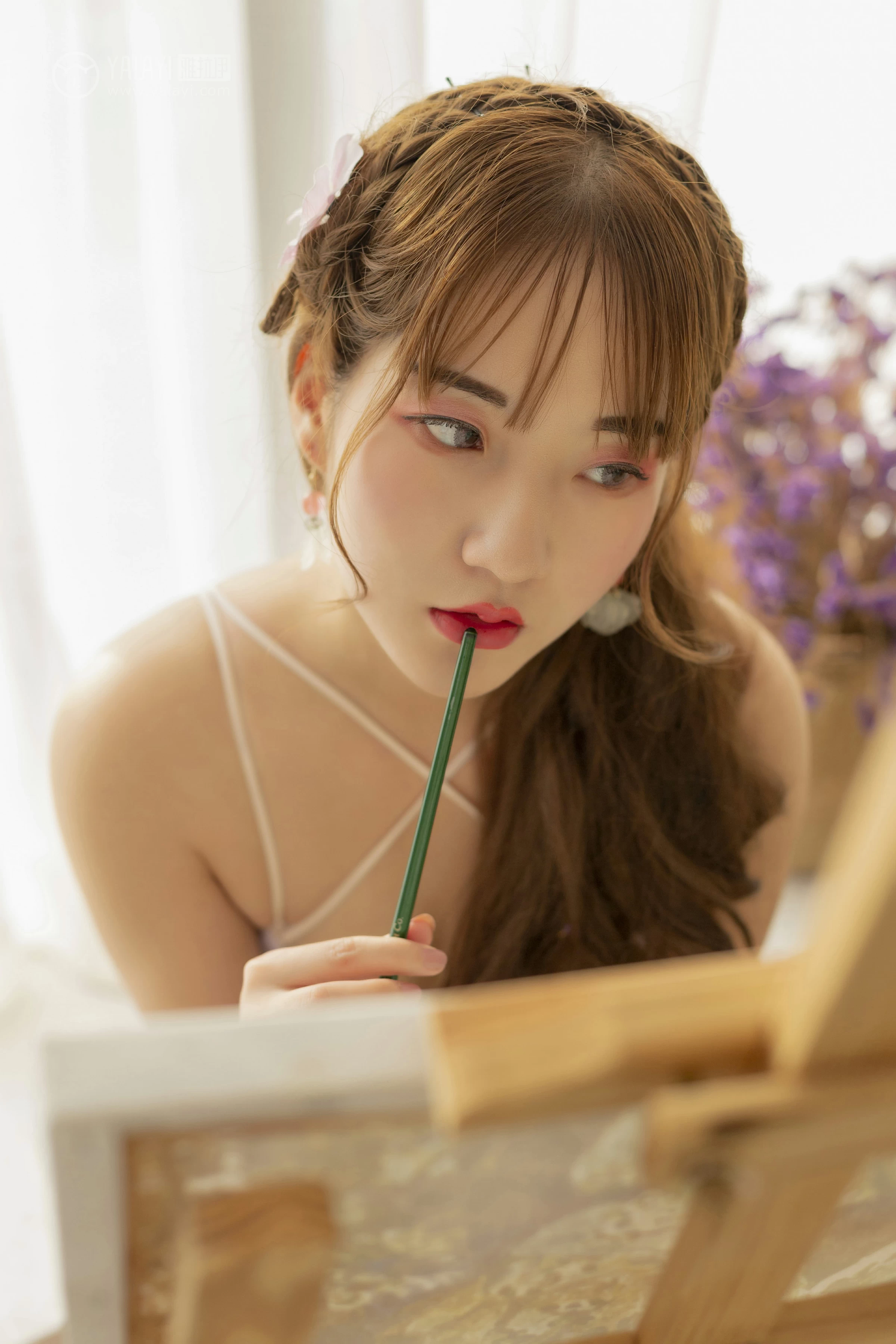 [YALAYI雅拉伊]No.261 自画像 顾盼兮 紫色蕾丝内衣性感私房写真集第12张