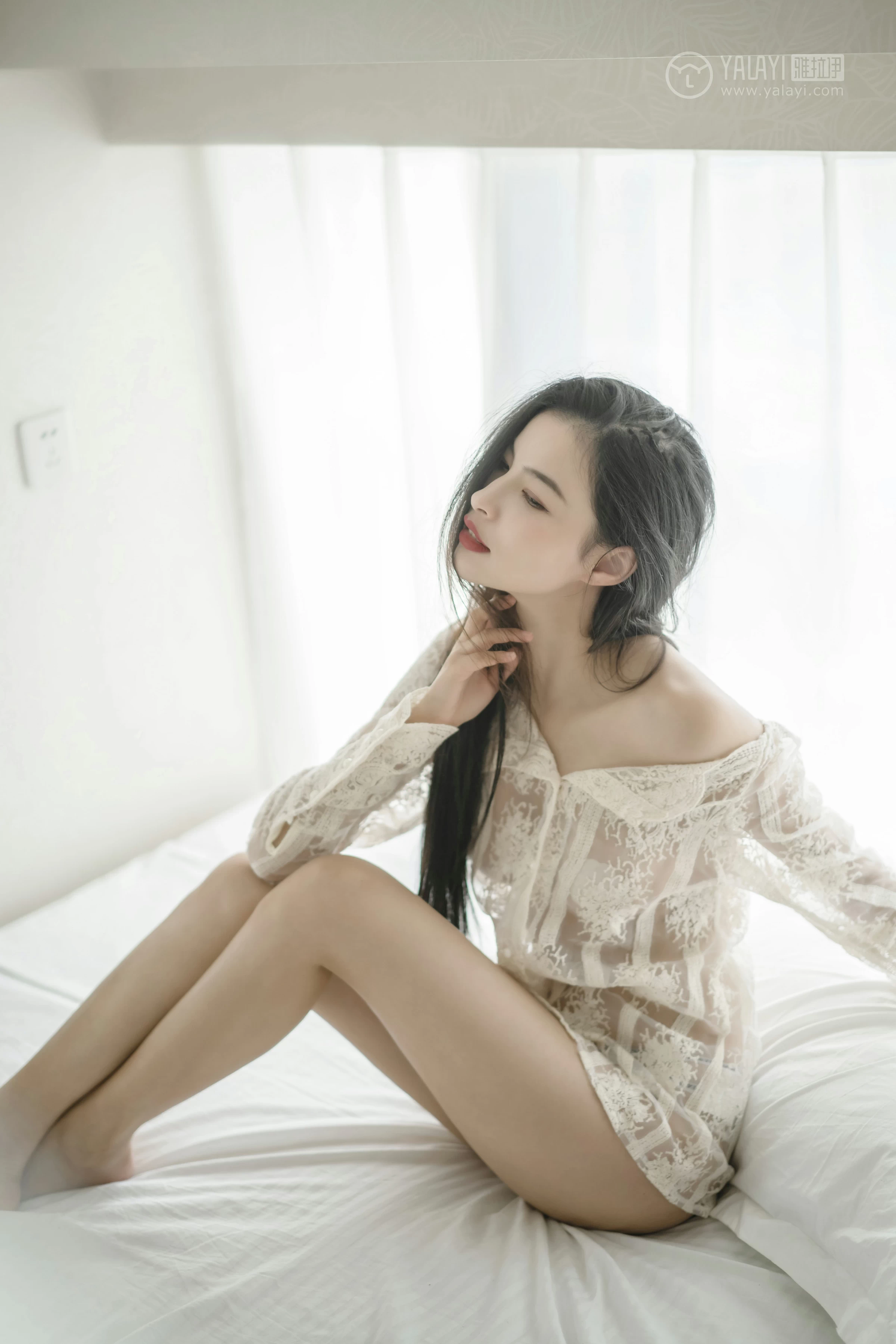 [YALAYI雅拉伊]No.280 盛夏的果实 小竹 情趣透视镂空衬衫加白色内衣性感私房写真集第5张