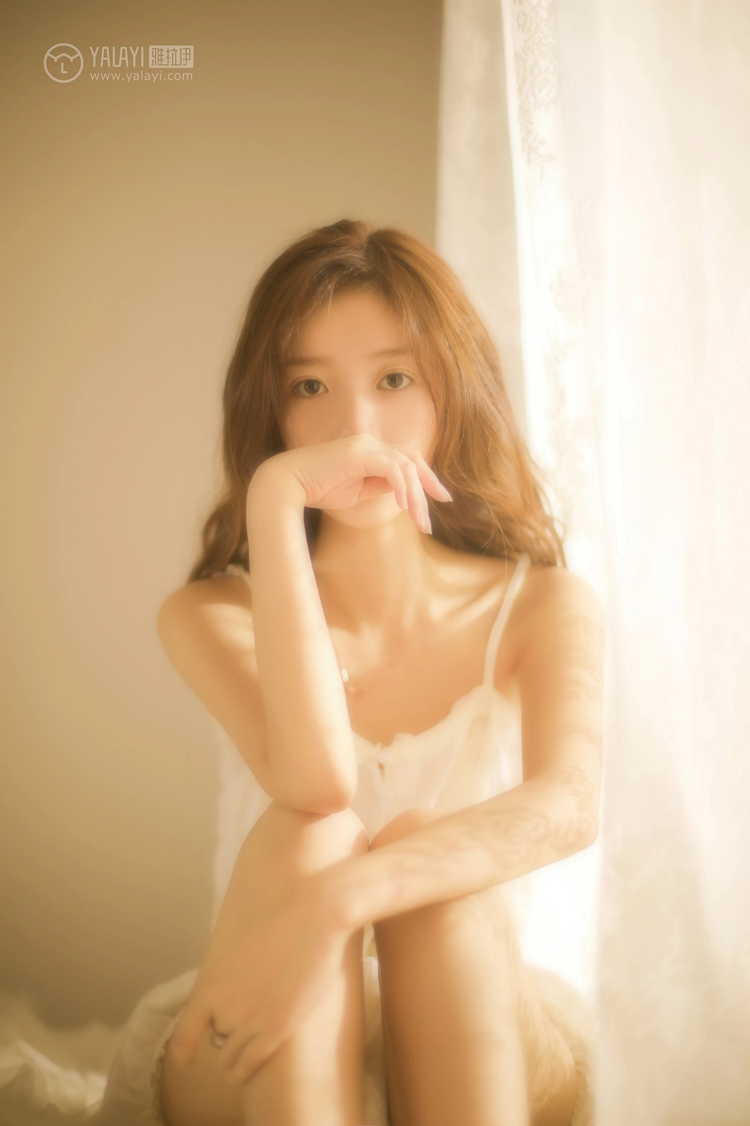 [YALAYI雅拉伊]No.315 夏日蜜语 圈圈 白色透视吊带内衣加短裤清纯靓丽私房写真集第13张