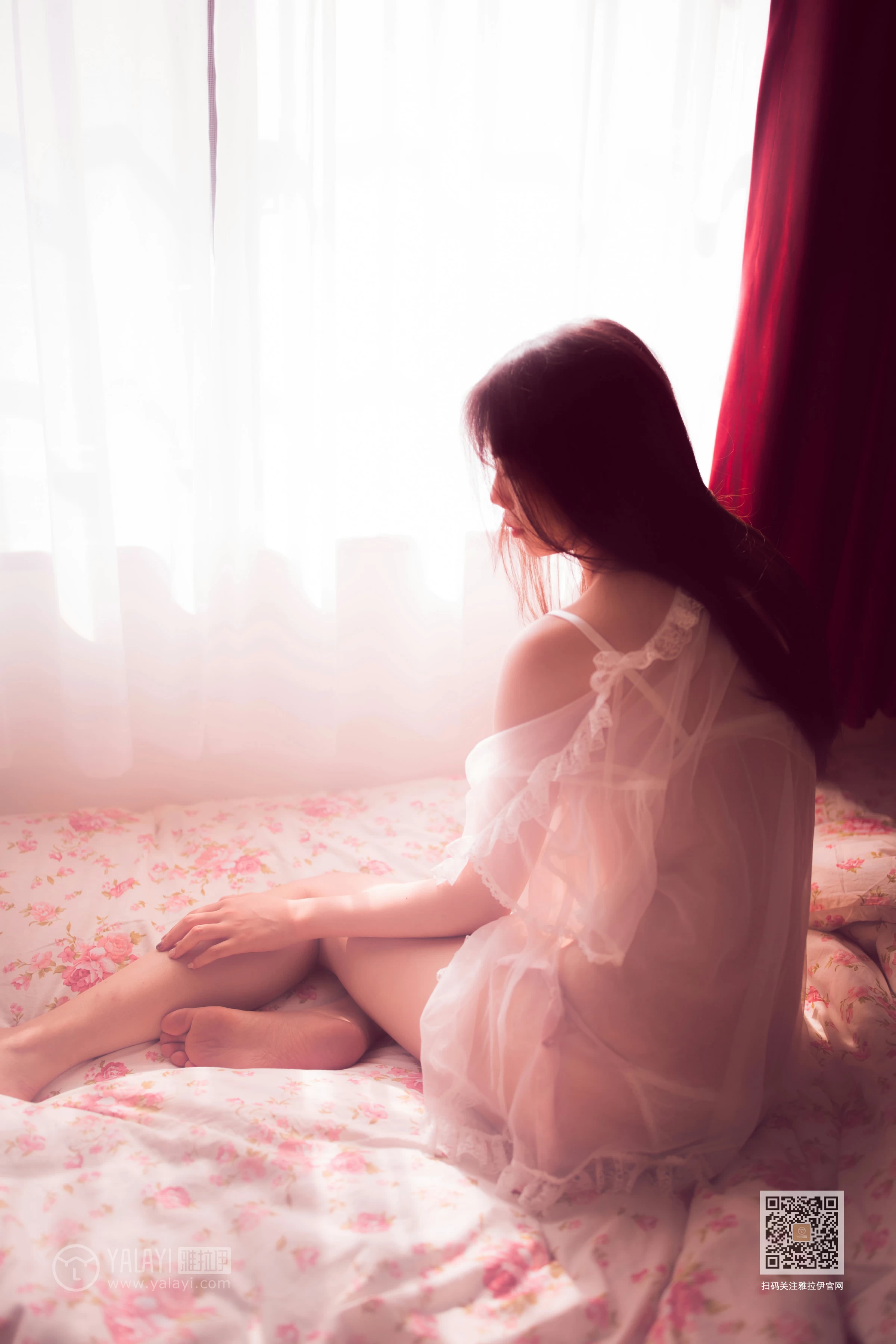 [YALAYI雅拉伊]No.394 情深深 加奈 白色透视睡衣加情趣内衣性感私房写真集第3张