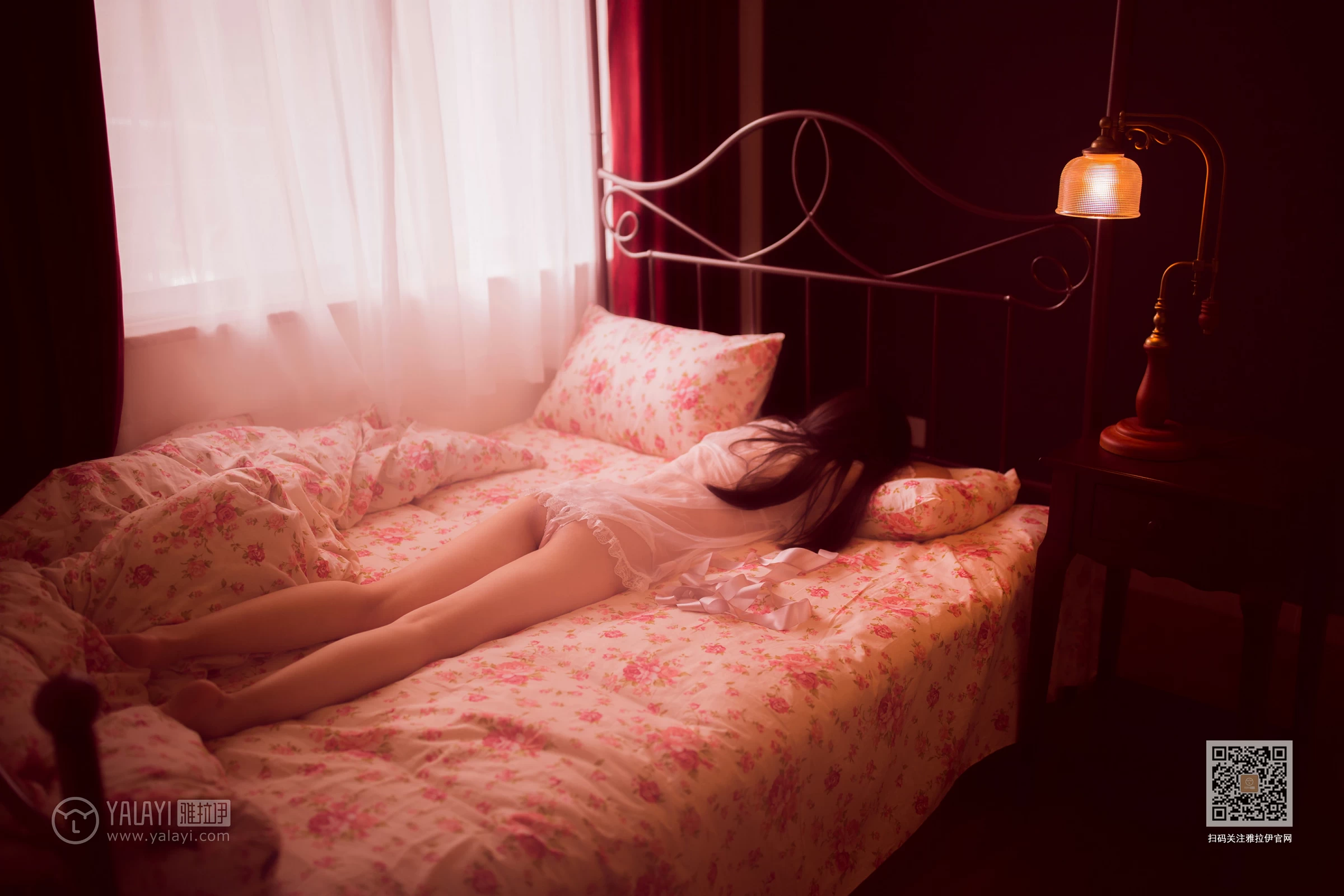 [YALAYI雅拉伊]No.394 情深深 加奈 白色透视睡衣加情趣内衣性感私房写真集第12张