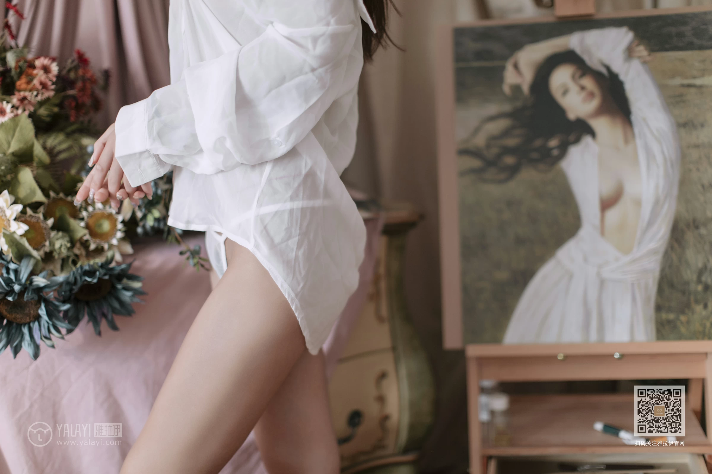 [YALAYI雅拉伊]No.398 如雪如霜 刘子炀 白色透视衬衫居家性感私房写真集第3张