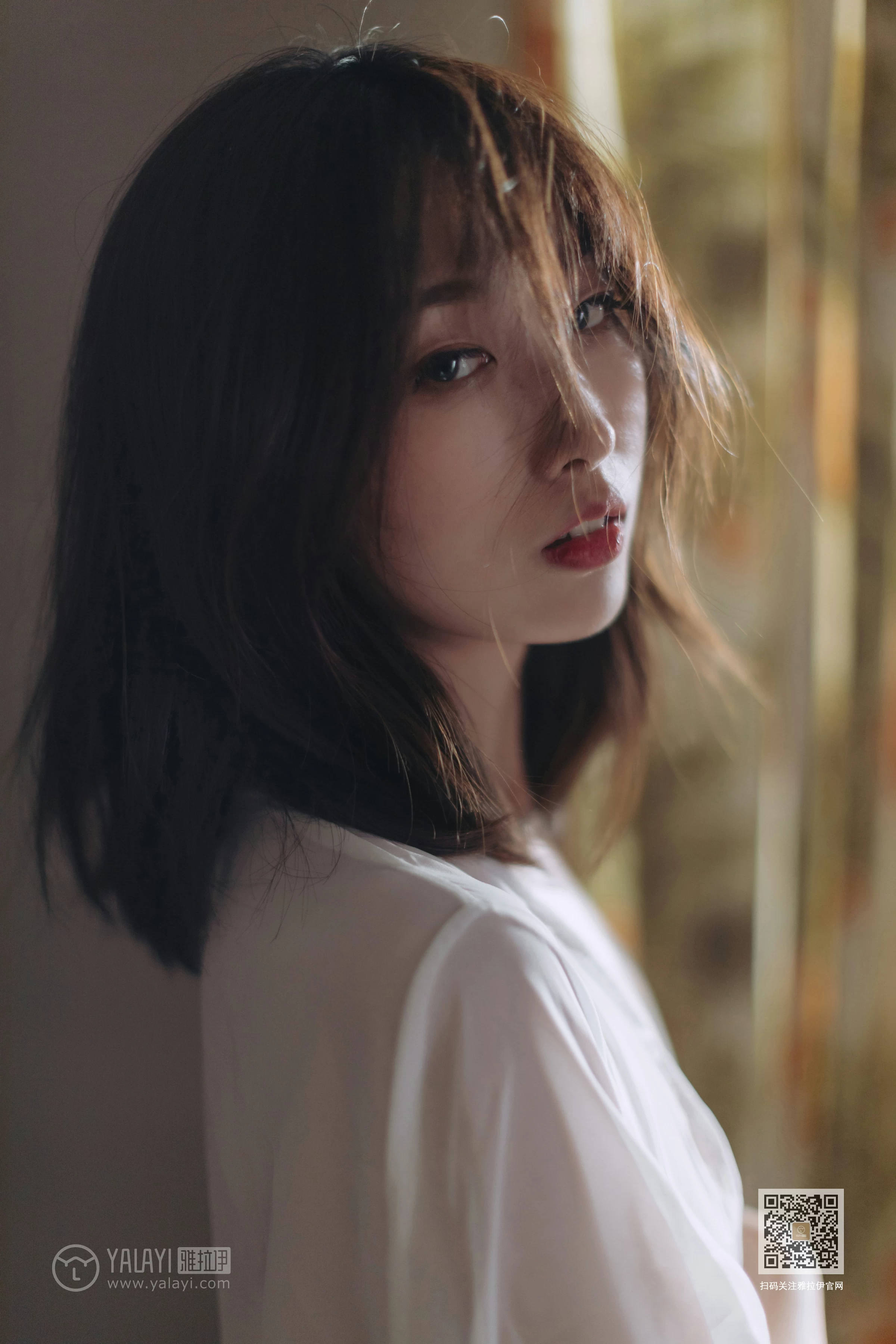 [YALAYI雅拉伊]Vol.427 寂寞心房 佳佳 白色透视蕾丝睡衣加情趣乳贴性感私房写真集第8张