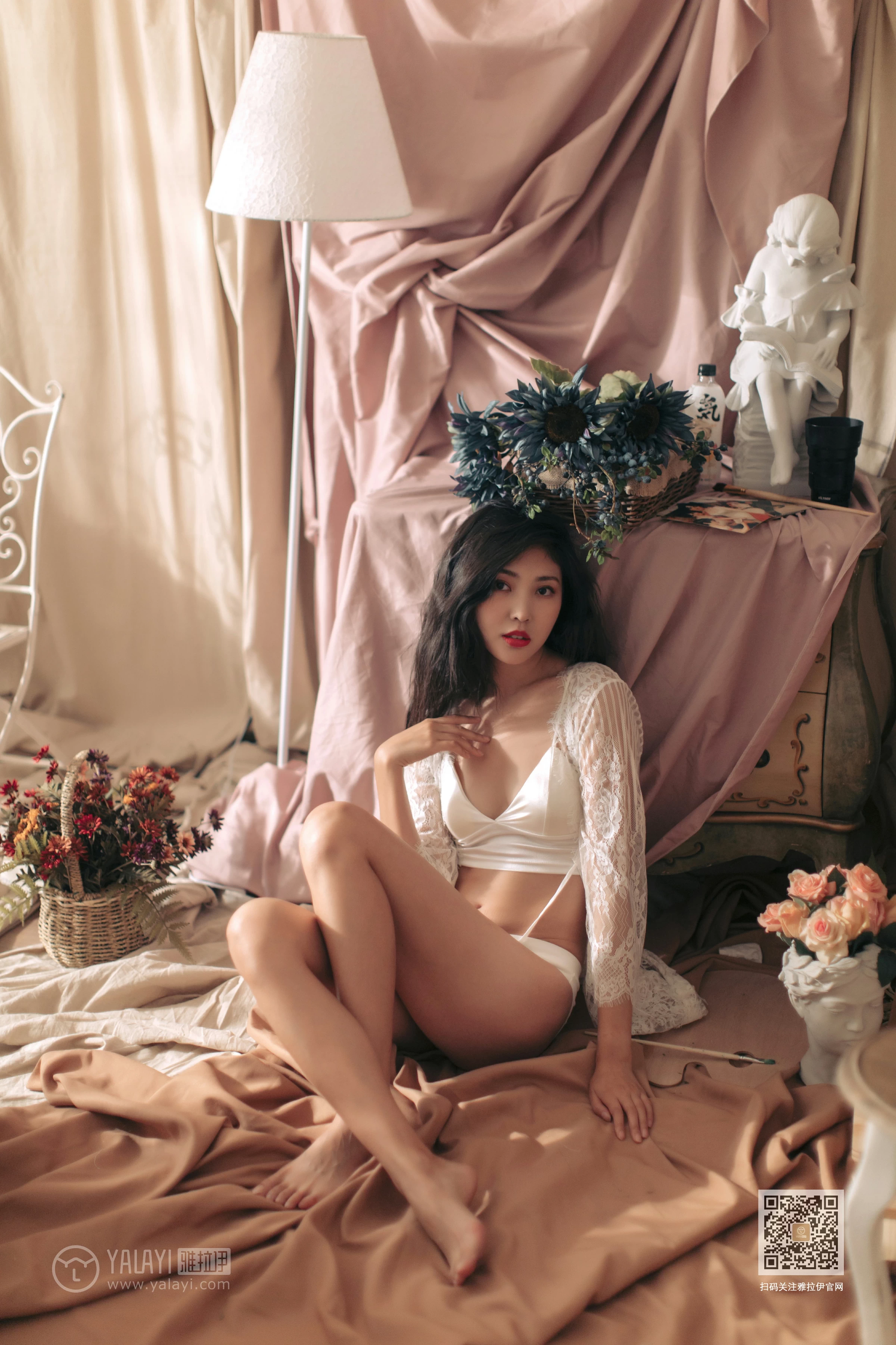 [YALAYI雅拉伊]Vol.423 好想告诉你 仓儿 白色透视镂空睡衣加白色内衣性感私房写真集第2张