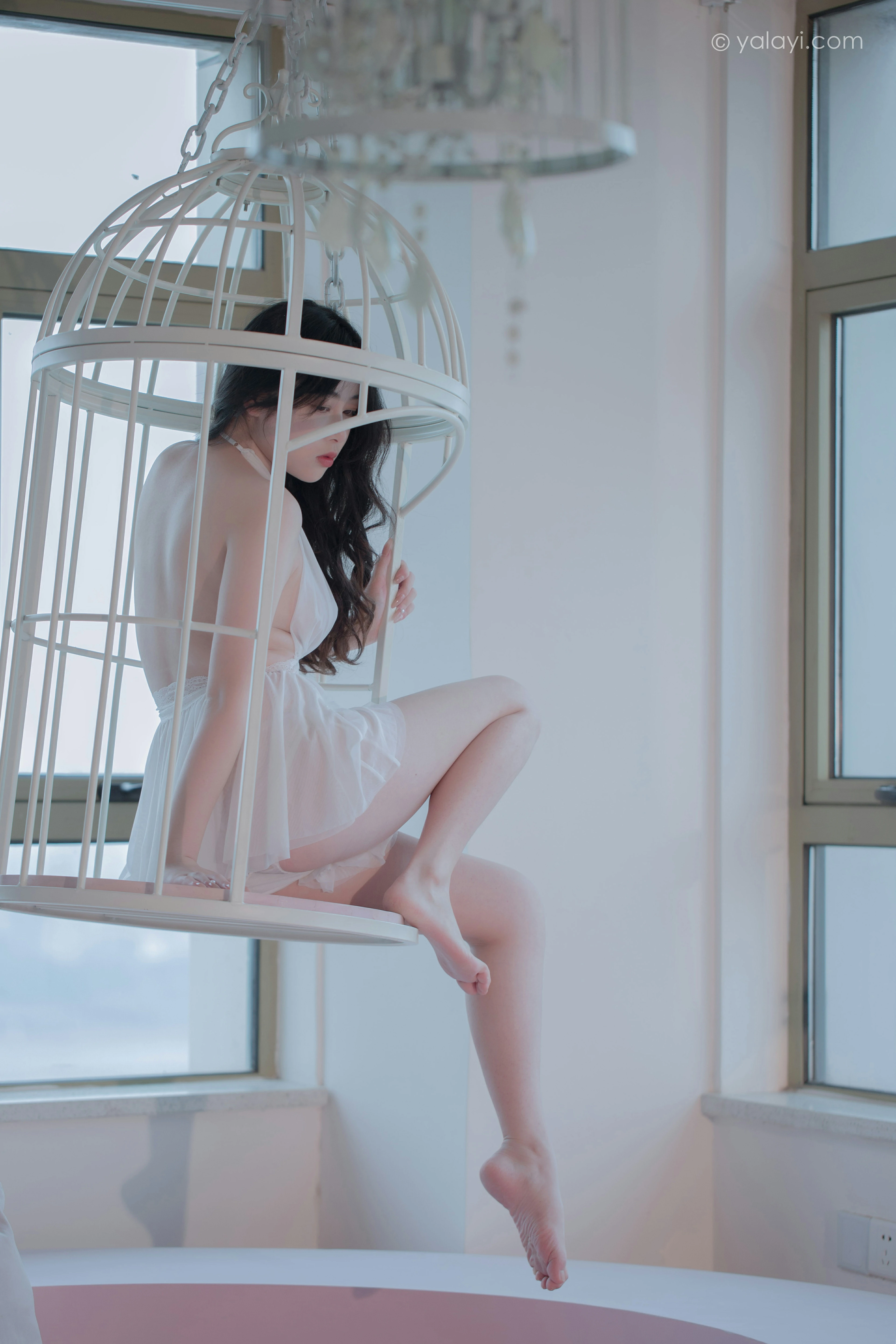 [YALAYI雅拉伊]NO.792 笼子里的鸟儿 璎珞 白色透视情趣内衣性感私房写真集第8张
