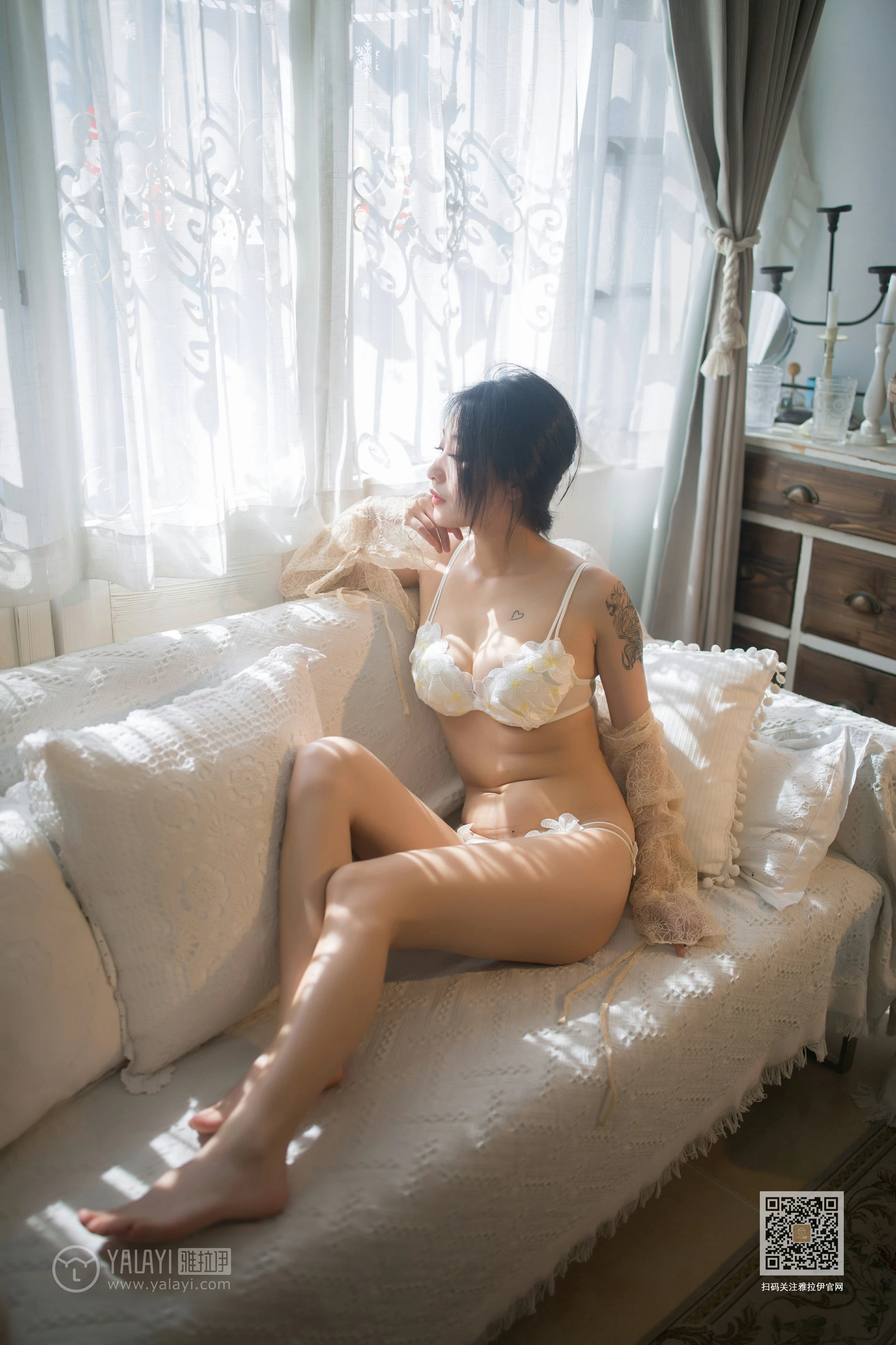 [YALAYI雅拉伊]NO.658 《朦胧》 婉儿 透视情趣上衣加白色内衣性感私房写真集第5张