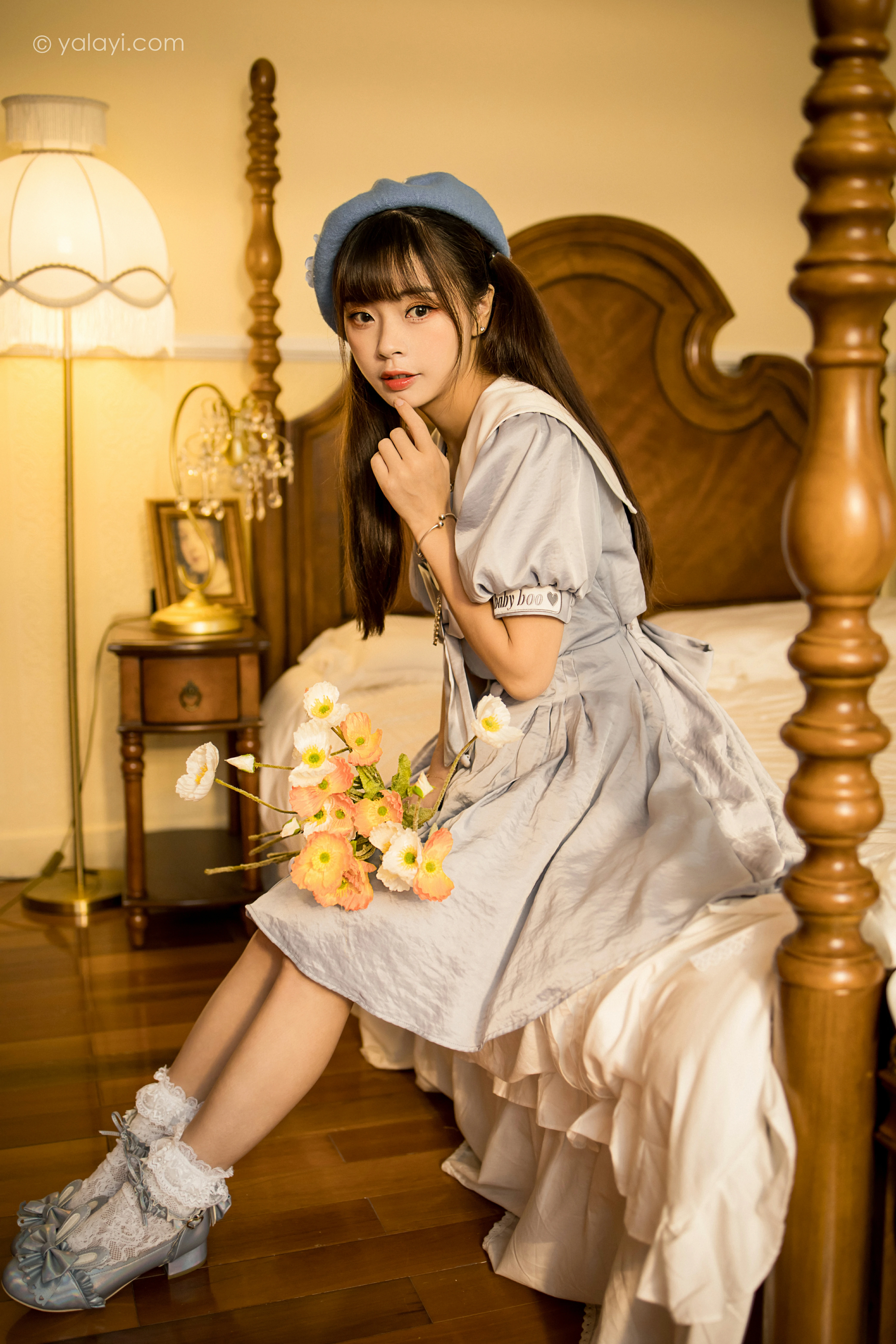 [YALAYI雅拉伊]NO.859 JK水手制服 程小蝶 灰色连身制服居家清纯写真集第1张