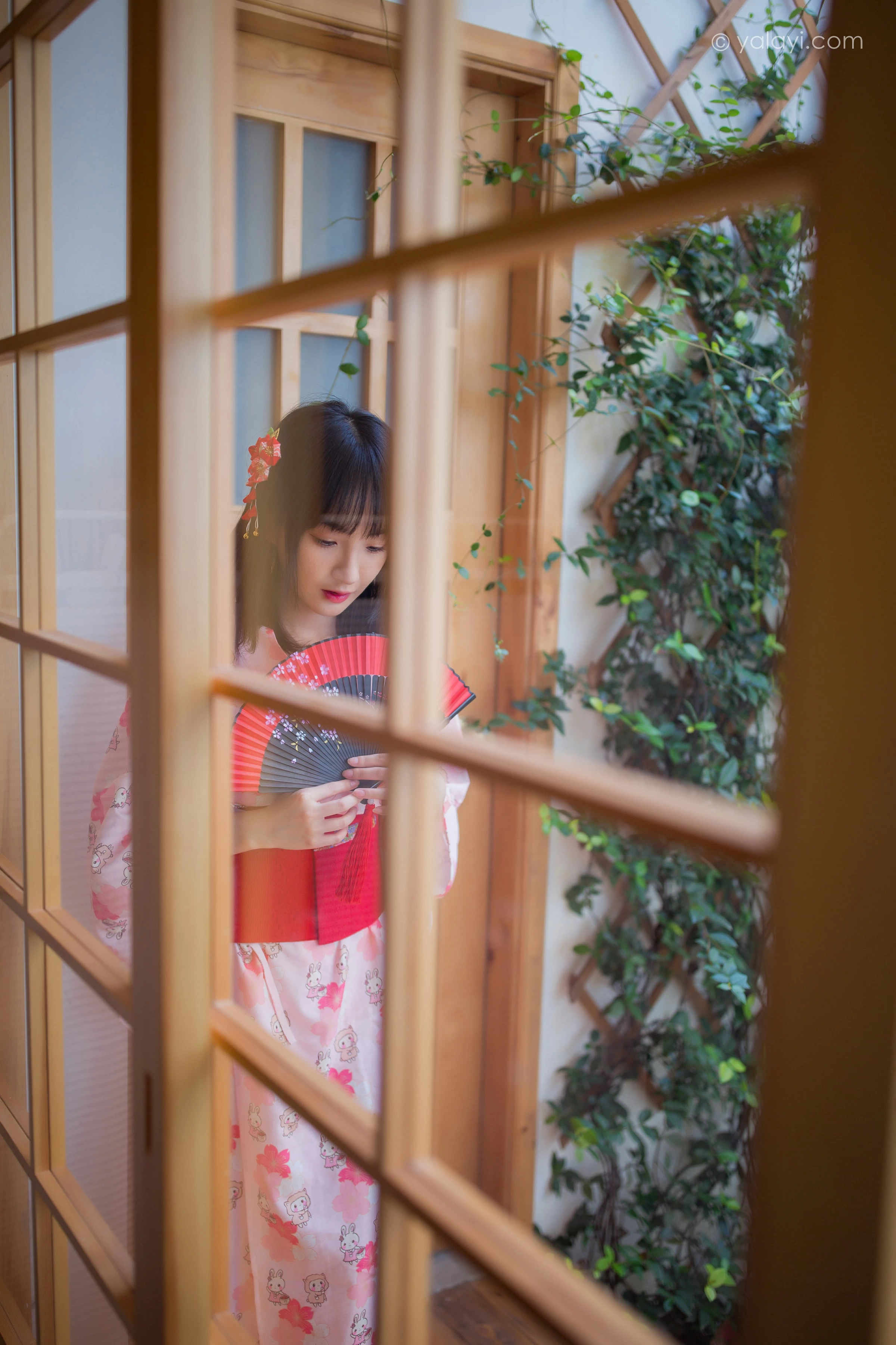 [YALAYI雅拉伊]NO.706 《樱花精灵》 落落 粉色和服性感私房写真集第7张