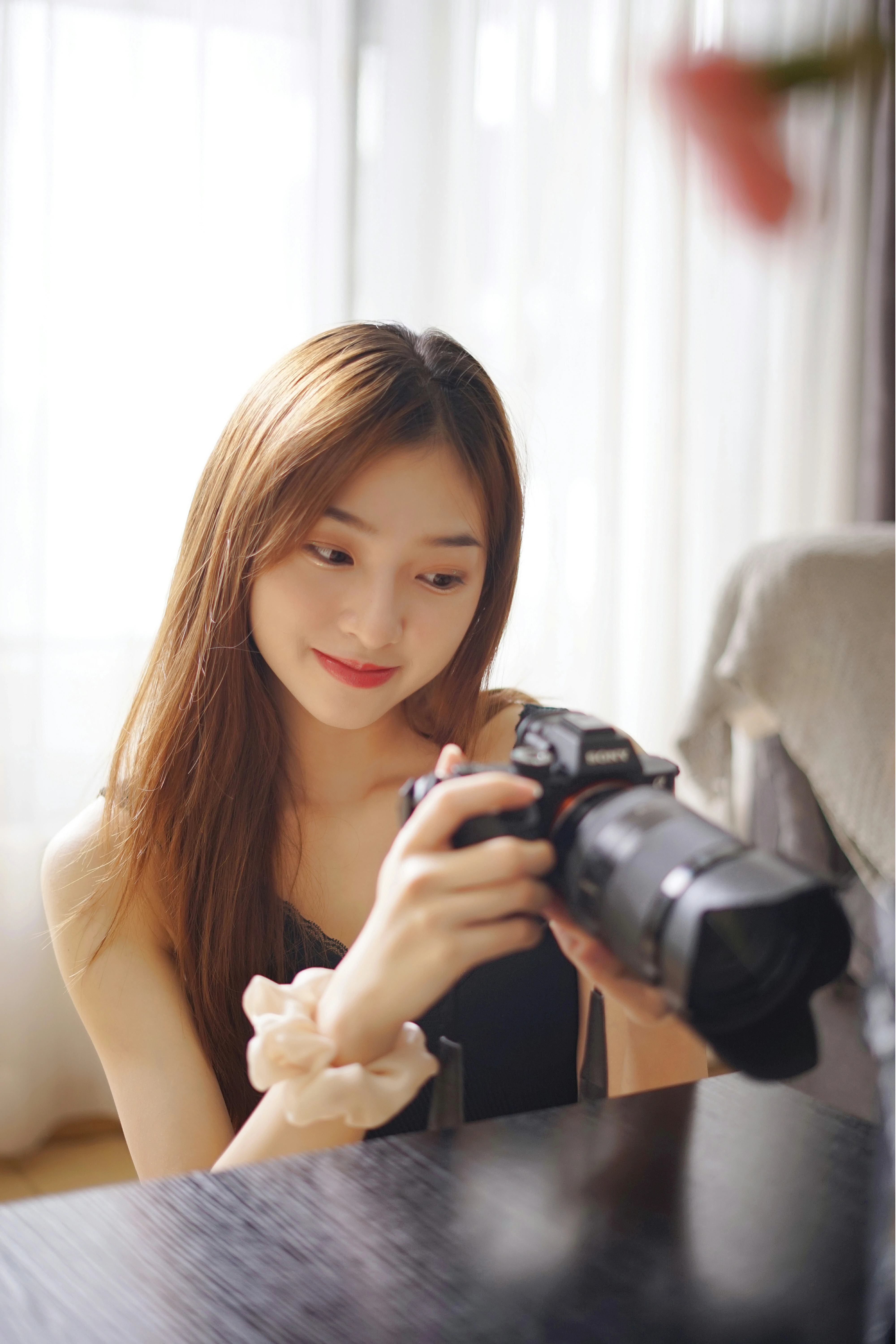 [YALAYI雅拉伊]NO.856 新晋摄影师 梦媛 黑色背心加蕾丝短裤性感写真集第12张