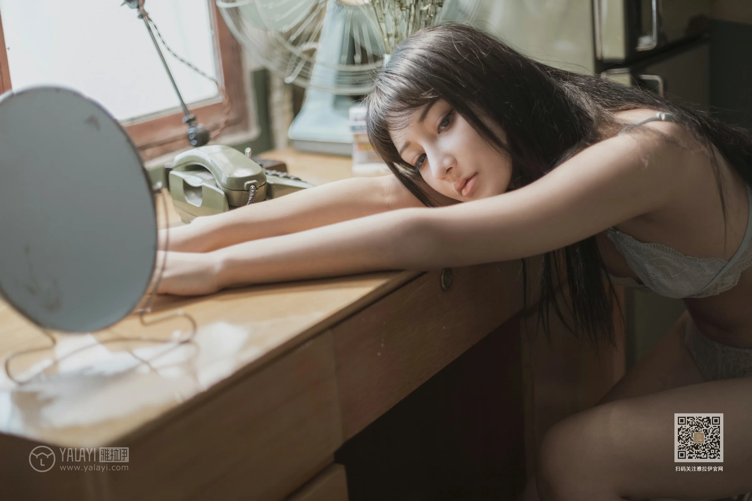 [YALAYI雅拉伊]Vol.513 爱的答铃 韩熙 白色透视蕾丝情趣内衣性感私房写真集第12张