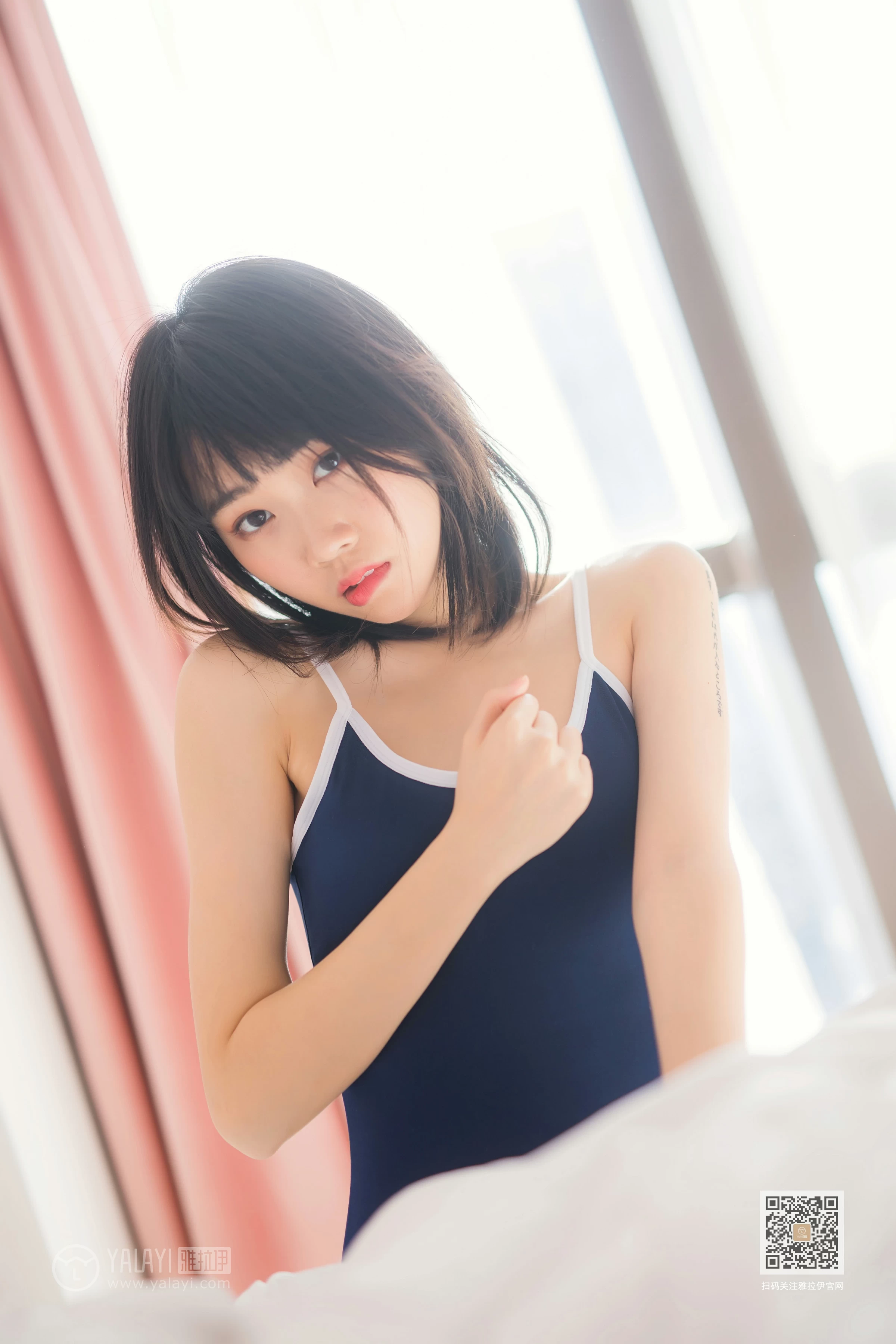 [YALAYI雅拉伊]Vol.552 十六岁的时光 粉粉 蓝色连体运动内衣性感私房写真集第10张