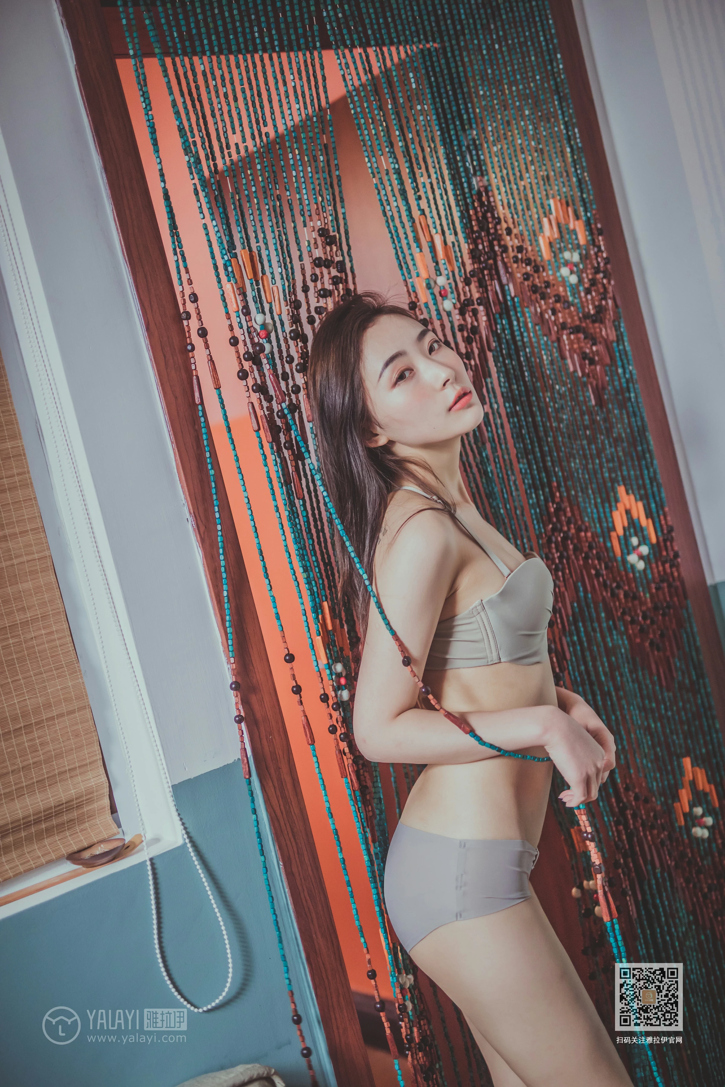 [YALAYI雅拉伊]NO.626 《满眼是你》 海棠 米色性感内衣居家私房写真集第13张