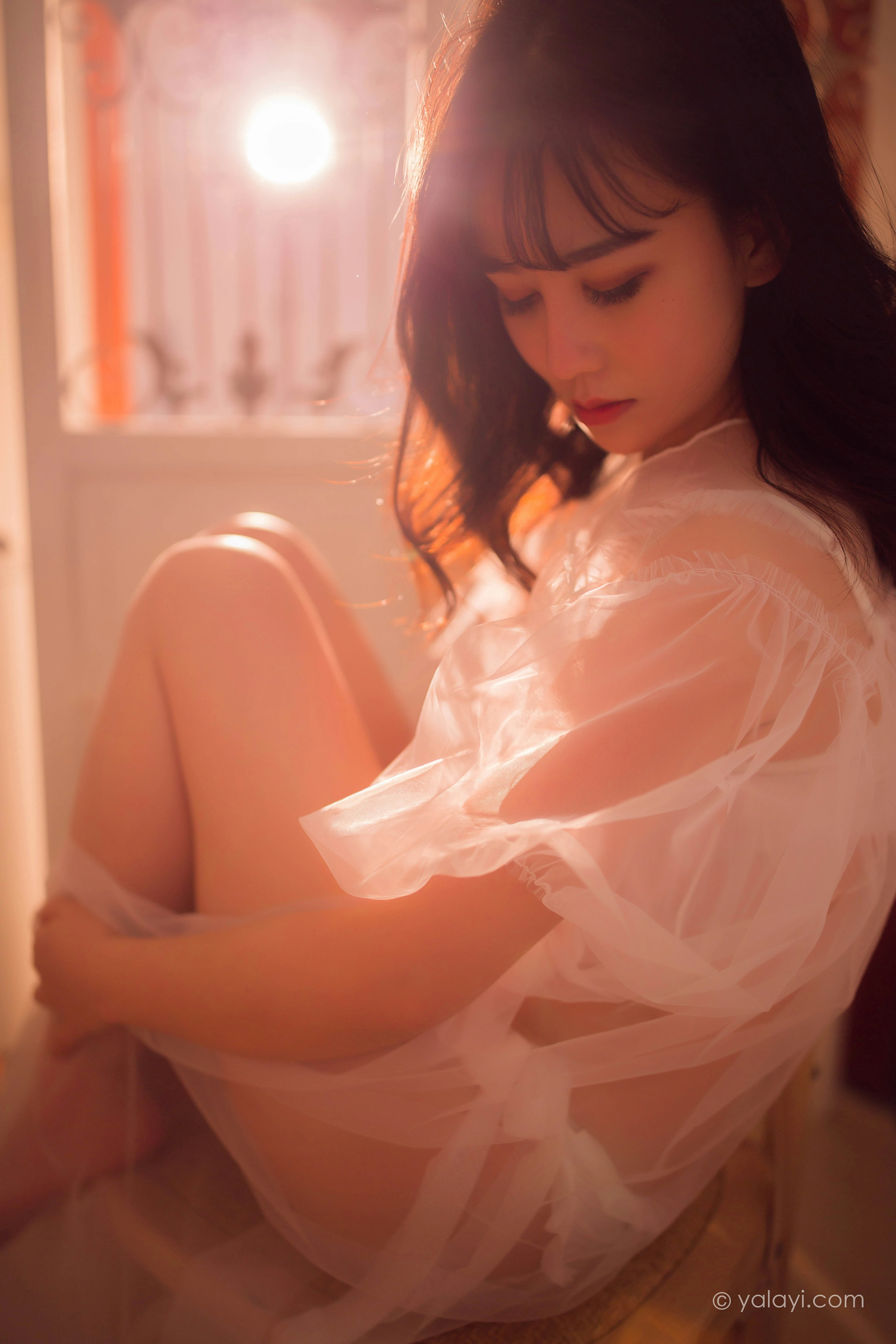 [YALAYI雅拉伊]NO.781 春暖闺香浓 琳达 白色透视睡衣加蕾丝情趣内衣性感私房写真集第7张