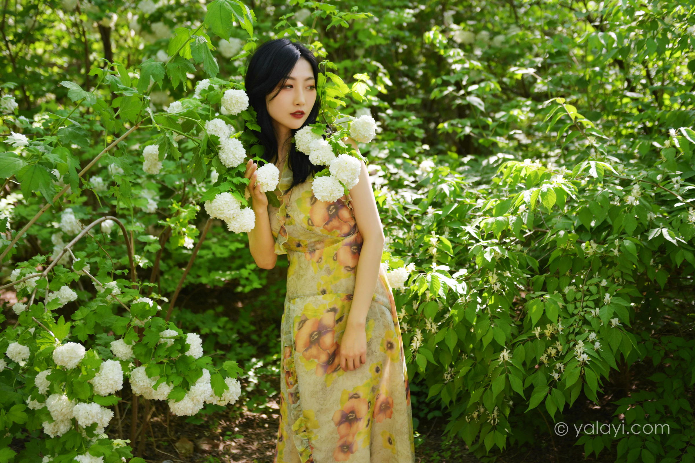 [YALAYI雅拉伊]2022.06.15 气息 佳佳 白色裸背短袖加黄色长裙清纯写真集第2张