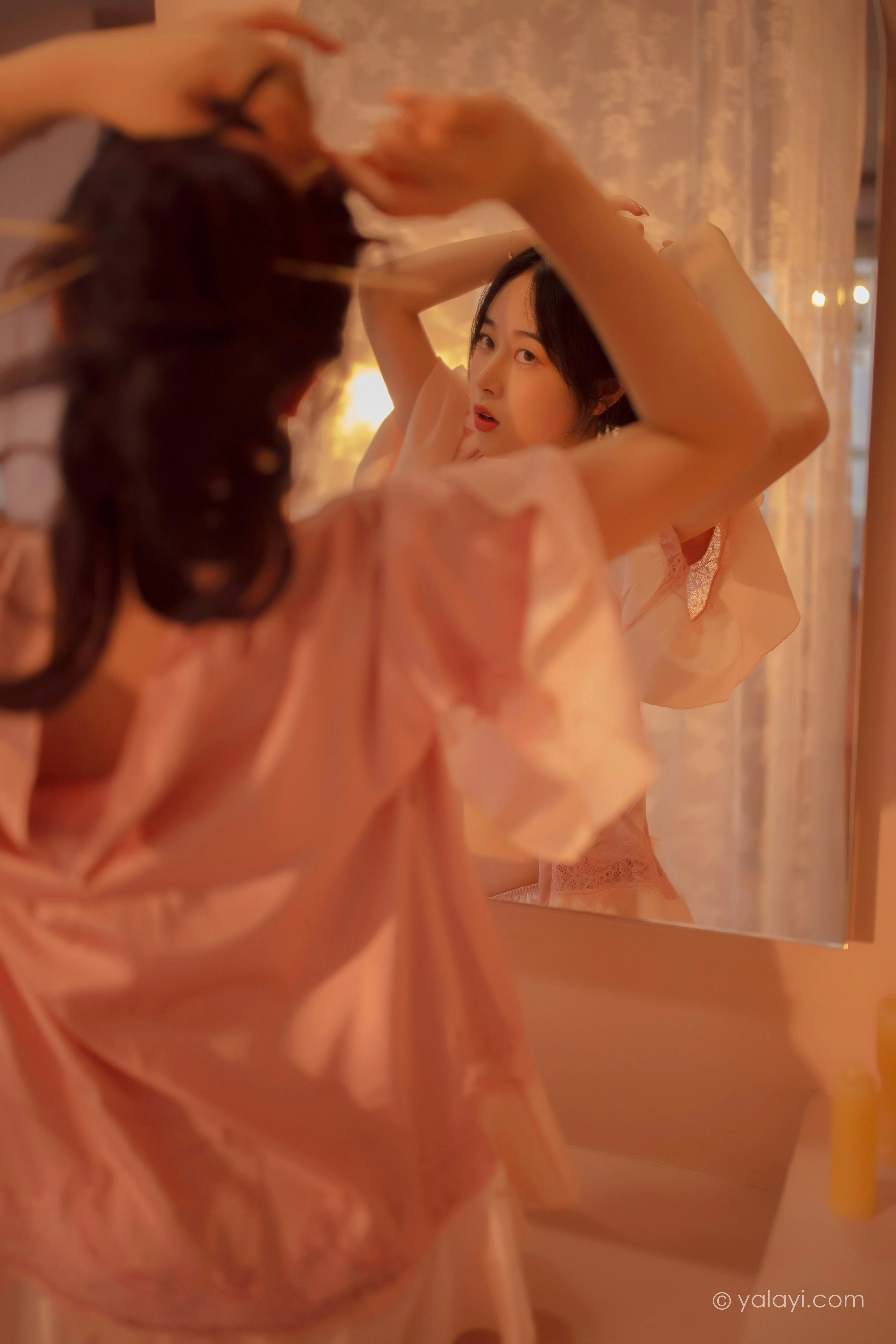 [YALAYI雅拉伊]NO.762 寂静中开放 璎珞 粉色蕾丝睡衣性感私房写真集第12张