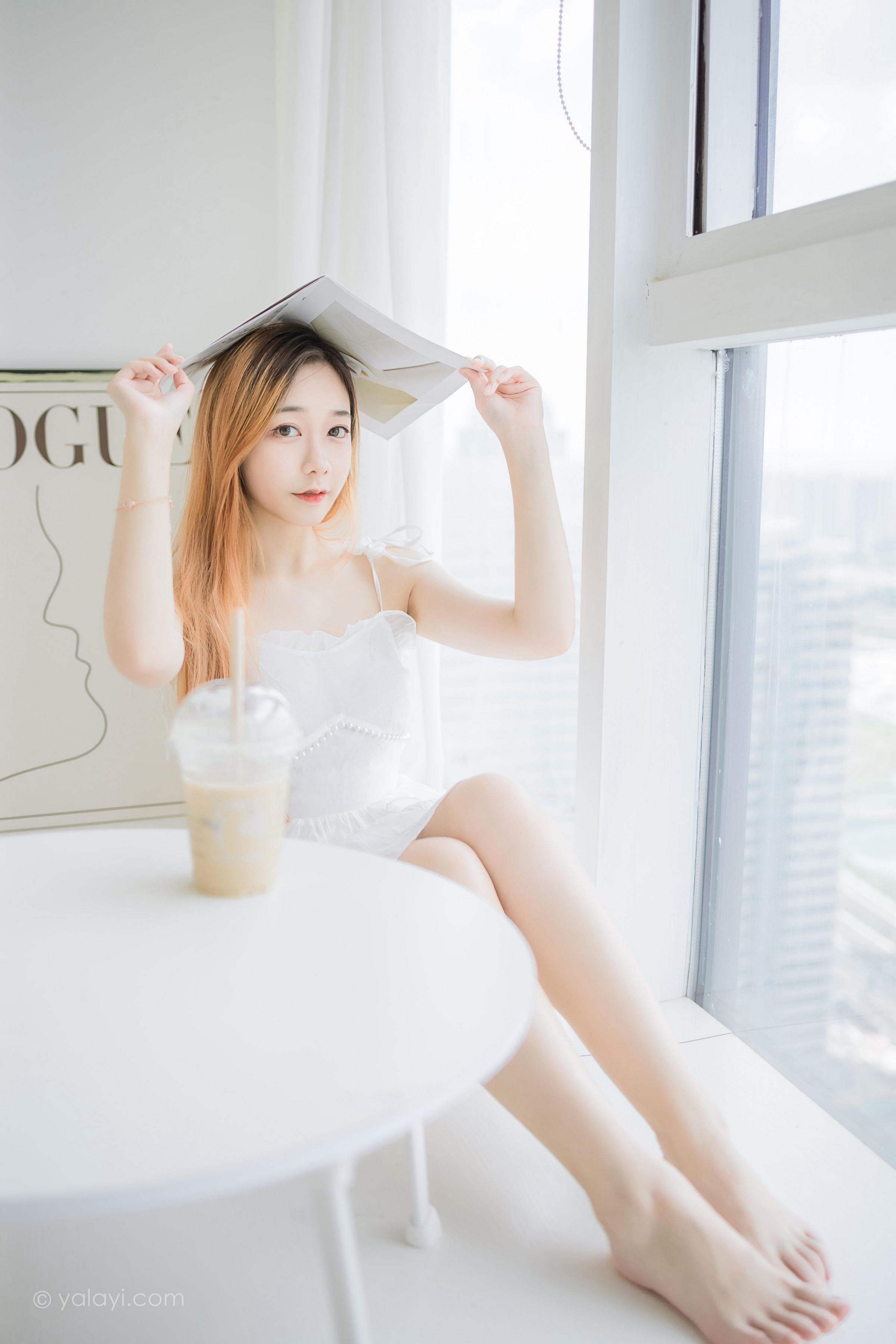 [YALAYI雅拉伊]2022.12.03 白衣丽人 夜夜 白色吊带透视连衣裙居家清纯写真集第13张