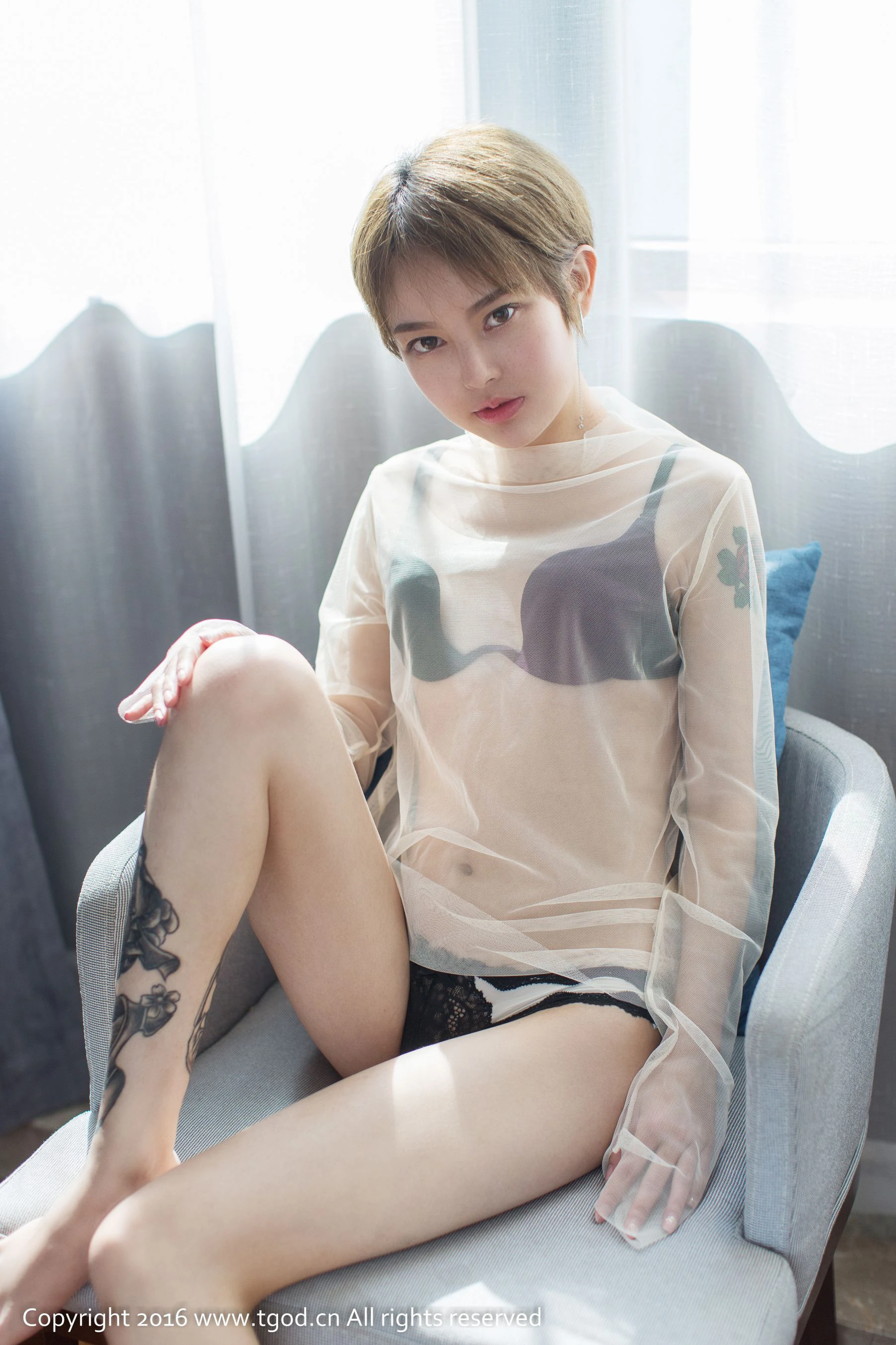 lynne黎茉《透视装短发妹子》 推女神/尤蜜荟第1张